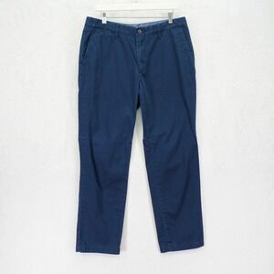 Nautica Blue Cotton Chino Pants Flat Front Mid Rise 34 / 29 Tagged 34 / 30